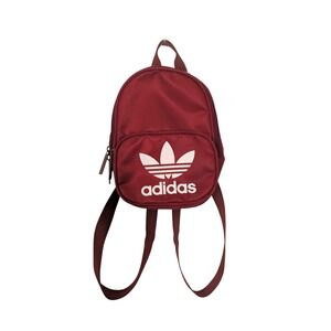 Adidas Backpack Mini Burgundy Red Trefoil Logo School Travel‎ Bag